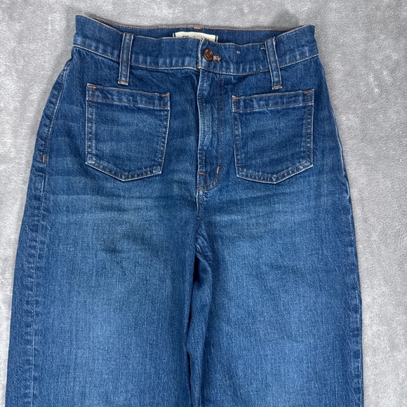 Madewell Jeans Women 25 Denim The Perfect Vintage Wide Leg Patch Pockets Trouser - Picture 2 of 14